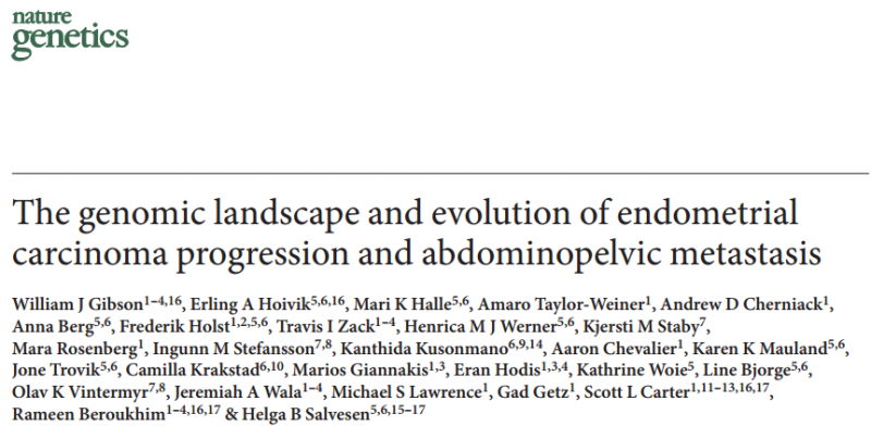  子宮內膜癌進展和盆腔轉移基因組圖譜進化研究 