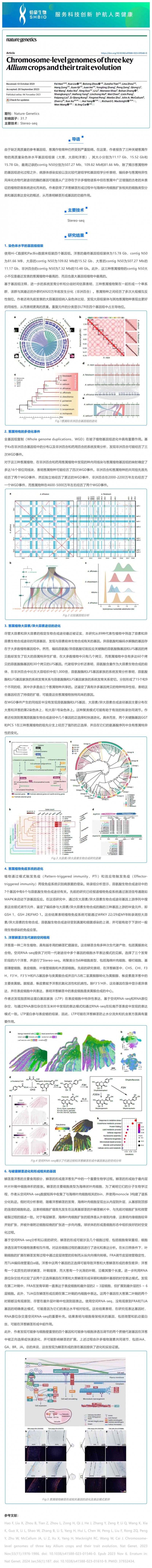 文獻解讀︱三種主要蔥屬作物的染色體水平基因組及其性狀進化